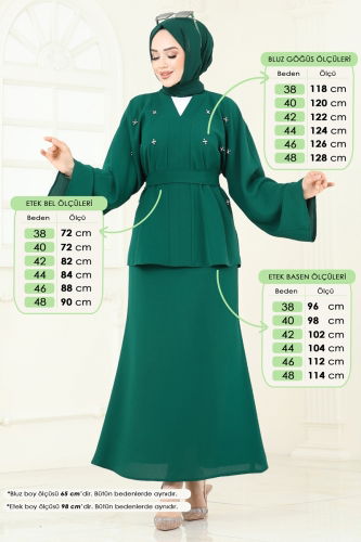 moda selvim طقم زيتي 2021ARL1089 - Thumbnail
