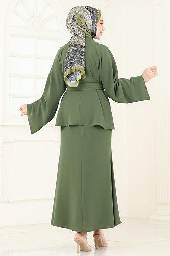 moda selvim طقم اخضر عفني 2021ARL1089 - Thumbnail