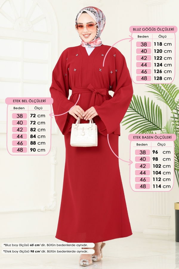 Modaselvim خصم صافٍ20%+20% في سلة التسوق طقم احمر 2021ARL1089