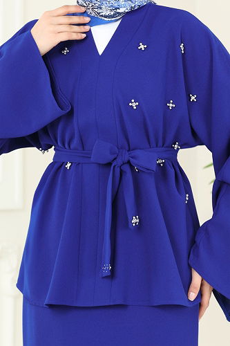 moda selvim طقم نيلي 2021ARL1089 - Thumbnail