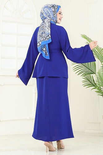 moda selvim طقم نيلي 2021ARL1089 - Thumbnail