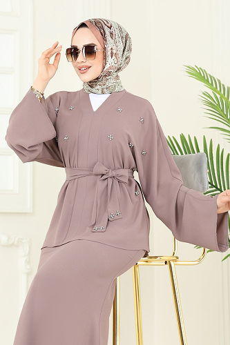 moda selvim طقم بيج 2021ARL1089 - Thumbnail