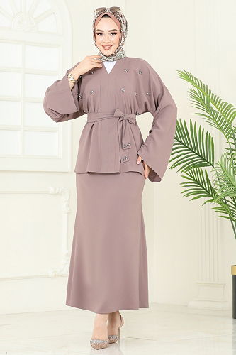 moda selvim طقم بيج 2021ARL1089 - Thumbnail