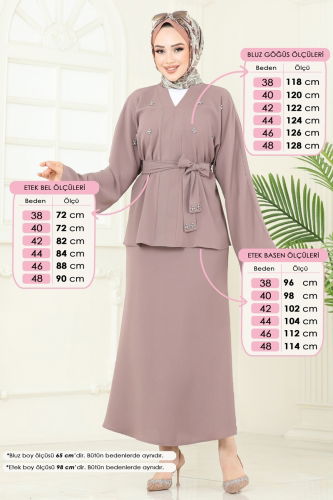 moda selvim طقم بيج 2021ARL1089 - Thumbnail