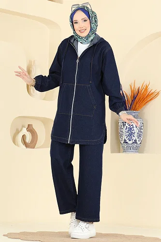 moda selvim Combined 202506TEG847 Dark Denim - Thumbnail