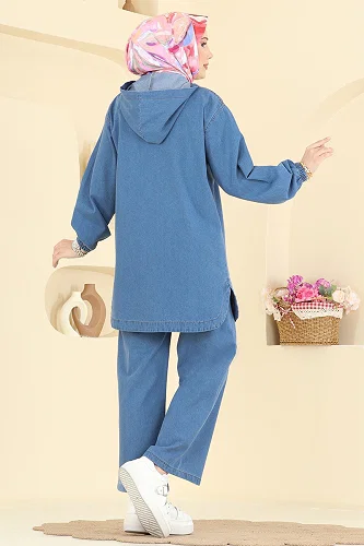 moda selvim Combined 202506TEG847 Light Denim - Thumbnail