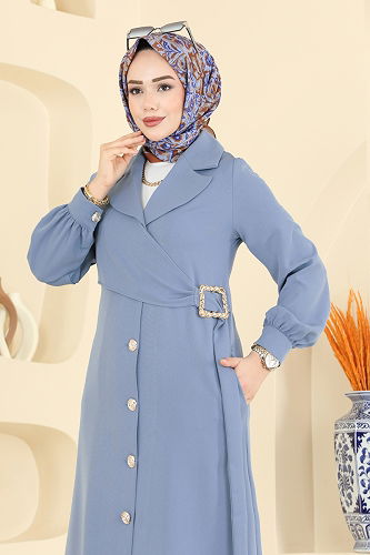 moda selvim طقم أزرق 2030FON792 - Thumbnail