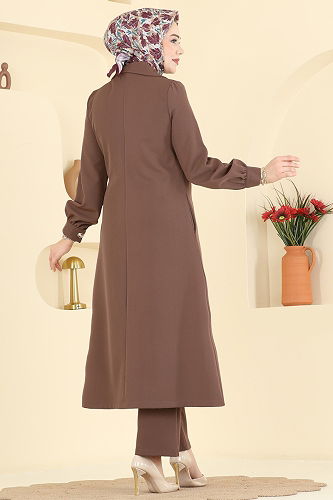 moda selvim طقم بني 2030FON792 - Thumbnail