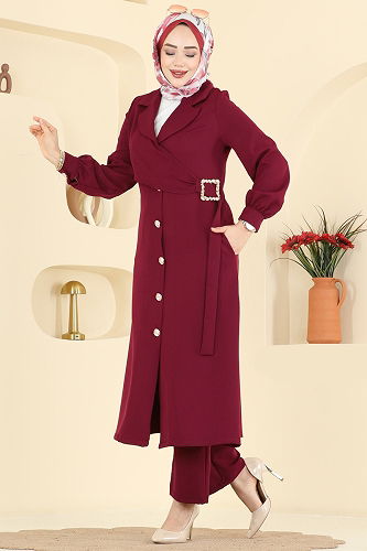 moda selvim Combined 2030FON792 Burgundy - Thumbnail