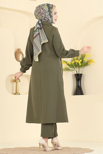 moda selvim طقم اخضر عفني 2030FON792 - Thumbnail