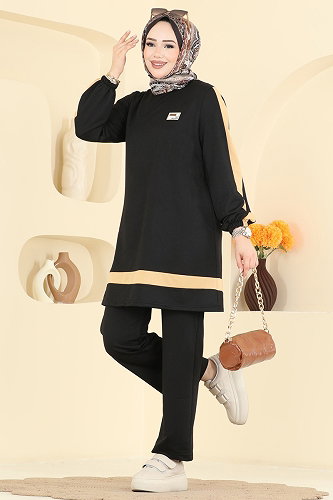 moda selvim طقم أسود 2031FON792 - Thumbnail