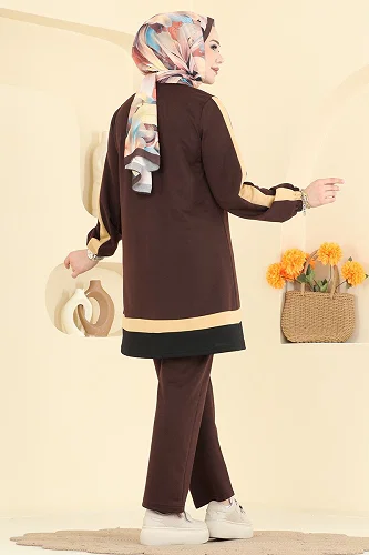 moda selvim طقم بني 2031FON792 - Thumbnail