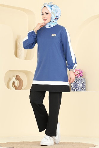 moda selvim Combined 2031FON792 Indigo & Black - Thumbnail