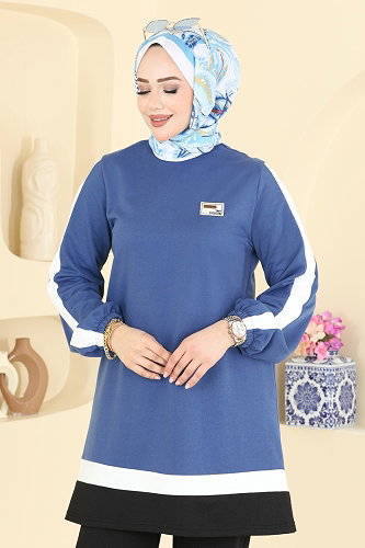 moda selvim طقم أزرق واسود 2031FON792 - Thumbnail