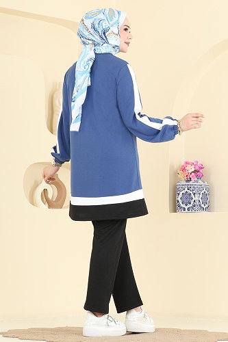 moda selvim طقم أزرق واسود 2031FON792 - Thumbnail