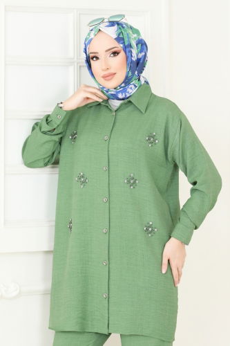 moda selvim طقم أخضر 2035MP806 - Thumbnail