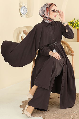 moda selvim طقم بني 2054FMZ1159 - Thumbnail