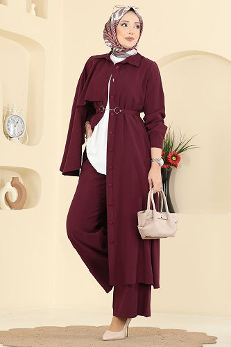 moda selvim Combined 2054FMZ1159 Burgundy - Thumbnail