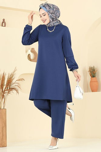 moda selvim طقم ازرق 2055ERK1158 - Thumbnail