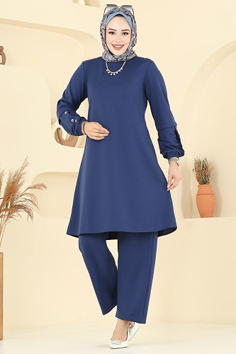 moda selvim طقم ازرق 2055ERK1158 - Thumbnail