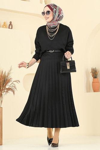 moda selvim طقم أسود 2065ERK1158 - Thumbnail