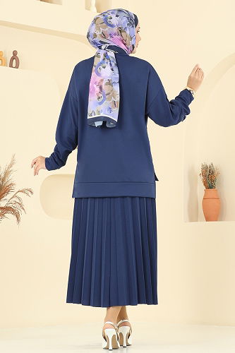 moda selvim طقم كحلي 2065ERK1158 - Thumbnail