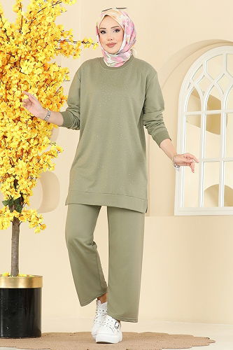 moda selvim Combined 206OZN1046 Almond Green - Thumbnail