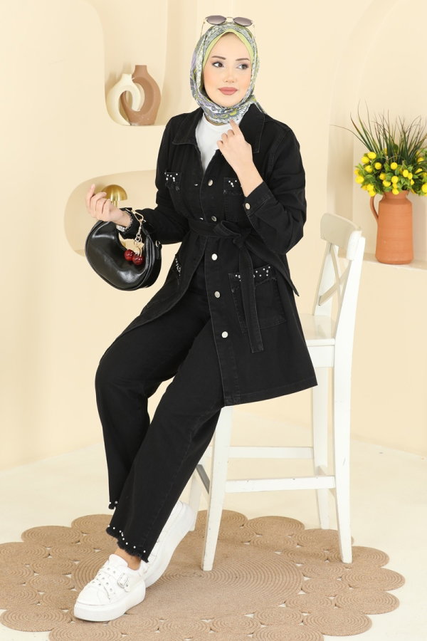 Modaselvim Hijab Combinations Combined 2103ORG1169 Black Jeans
