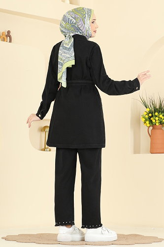 moda selvim Combined 2103ORG1169 Black Jeans - Thumbnail