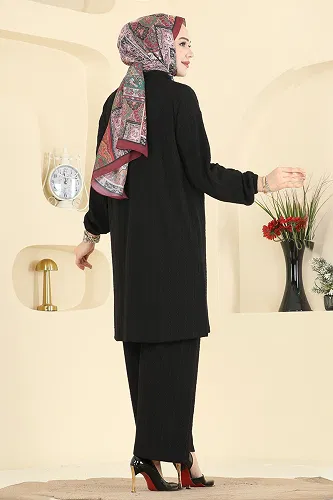 moda selvim طقم أسود 210BO429 - Thumbnail