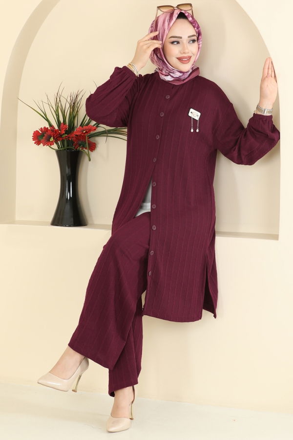 Modaselvim Hijab Combinations Combined 210BO429 Burgundy
