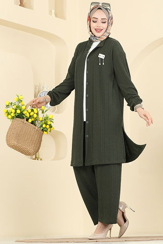 moda selvim طقم اخضر عفني 210BO429 - Thumbnail