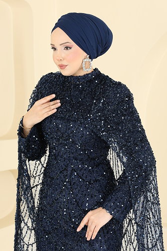 moda selvim طقم كحلي 210DMNK1166 - Thumbnail