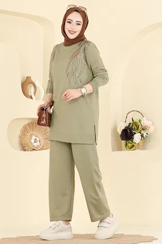 moda selvim Combined 210OZN1046 Almond Green - Thumbnail