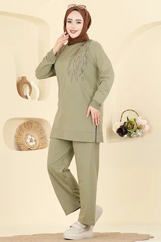 moda selvim Combined 210OZN1046 Almond Green - Thumbnail