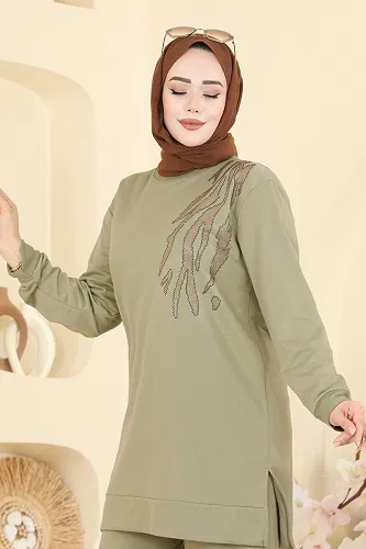 moda selvim Combined 210OZN1046 Almond Green - Thumbnail