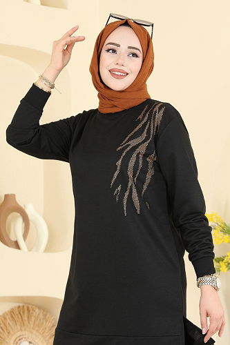 moda selvim طقم أسود 210OZN1046 - Thumbnail