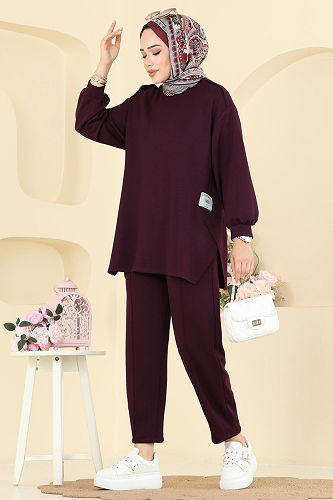moda selvim Combined 21189MPR1163 Burgundy - Thumbnail