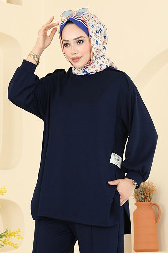 moda selvim طقم كحلي 21189MPR1163 - Thumbnail