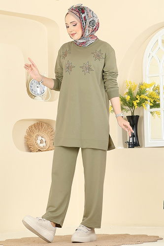 moda selvim Combined 211OZN1046 Almond Green - Thumbnail