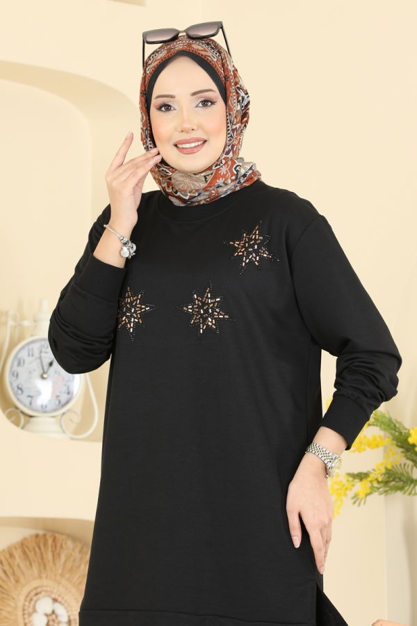 Modaselvim الاطقم طقم أسود 211OZN1046