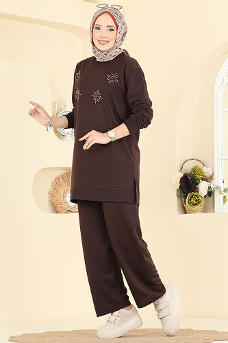 moda selvim طقم بني 211OZN1046 - Thumbnail