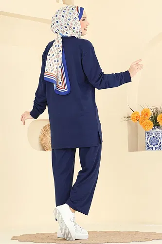 moda selvim طقم كحلي 211OZN1046 - Thumbnail