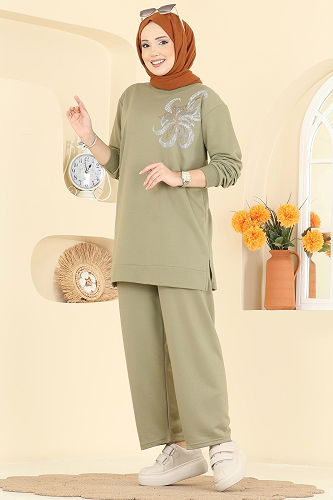 moda selvim Combined 212OZN1046 Almond Green - Thumbnail