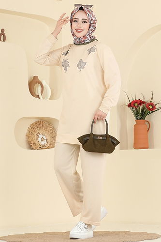 moda selvim طقم بيج 213OZN1046 - Thumbnail