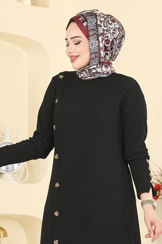 moda selvim طقم أسود 215BO429 - Thumbnail