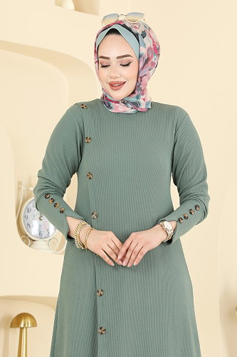 moda selvim طقم أخضر باهت 215BO429 - Thumbnail