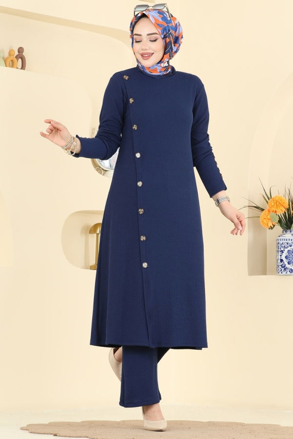 Modaselvim Hijab Combinations Combined 215BO429 Navy Blue