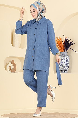 moda selvim طقم أزرق 2190ORG1169 - Thumbnail