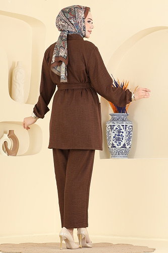 moda selvim طقم بني 2190ORG1169 - Thumbnail
